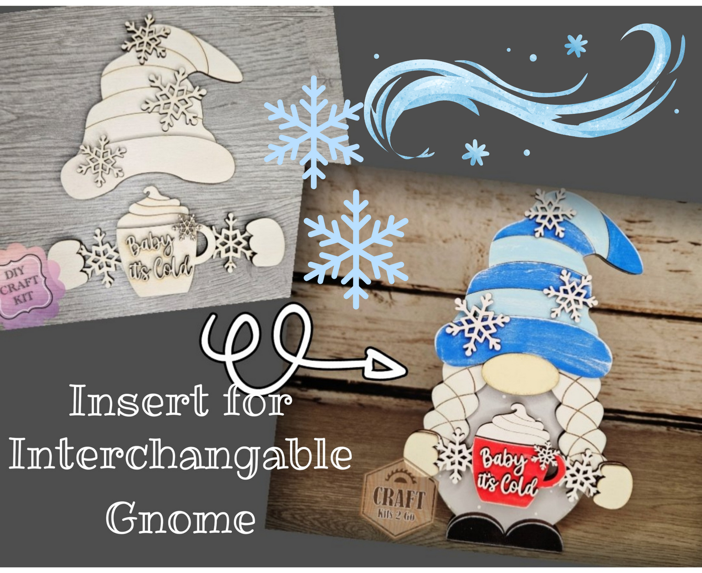 Interchangeable GIRL Gnome | WINTER TOPPER | #200002-10