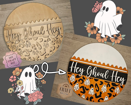 Hey Ghoul Halloween Ghost Sign | #4422