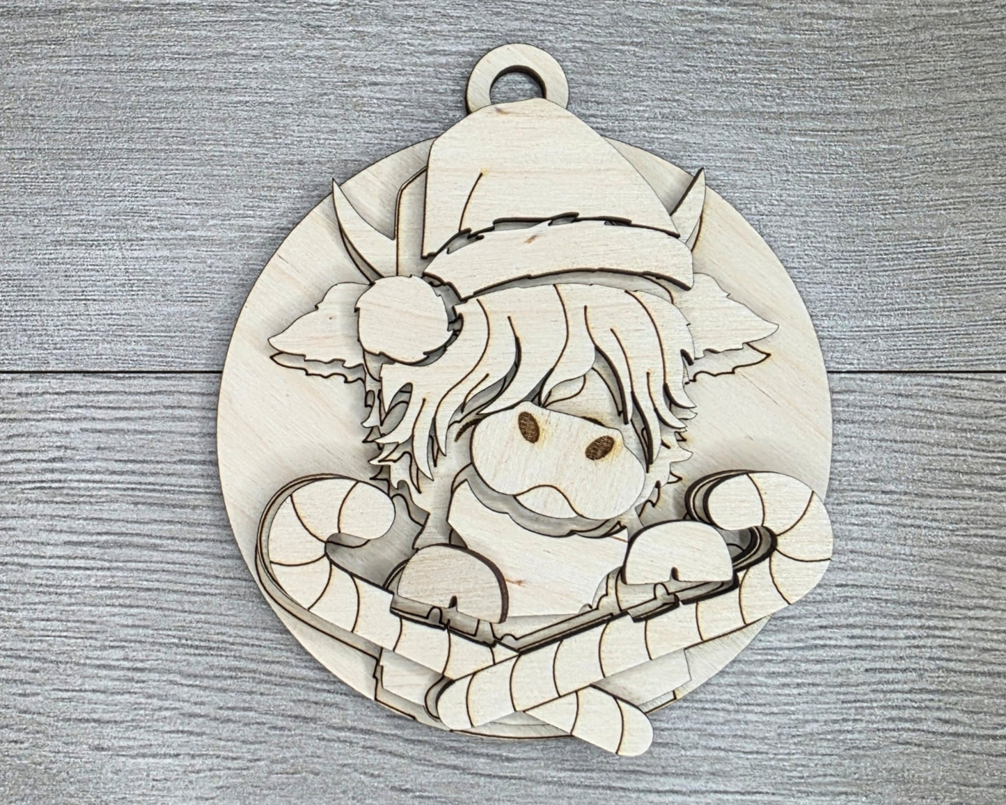 Christmas Highland Cow Ornament | #5013