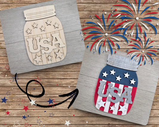 USA Patriotic Mason Jar | #3074