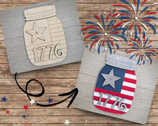 1776 Patriotic Mason Jar | #3075
