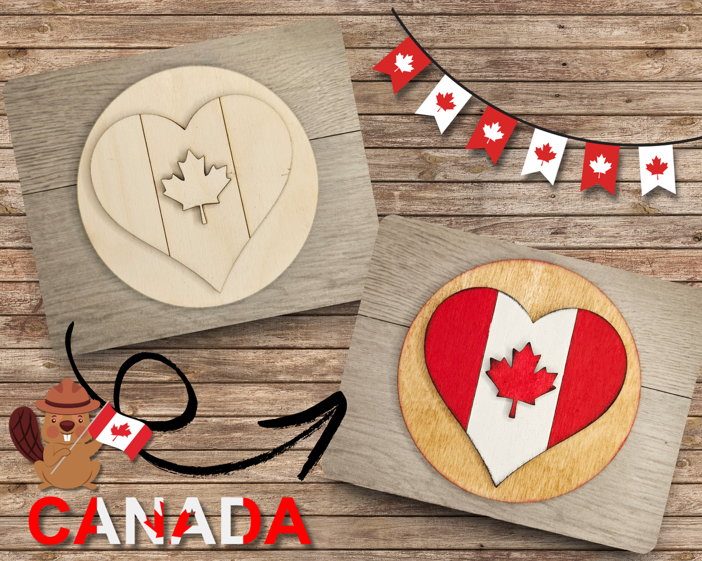 Canada Heart Flag | #4736