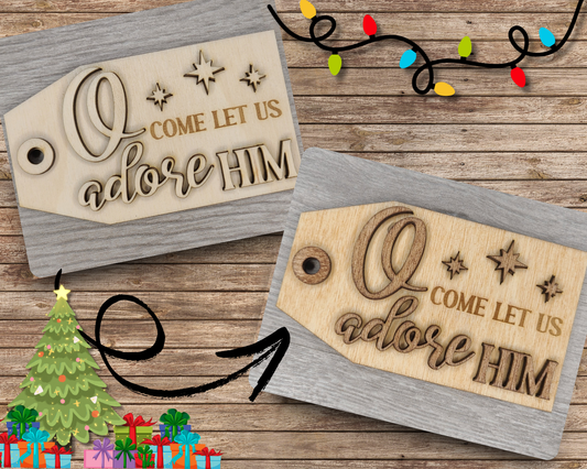 O come Let us Adore Him | Nativity Tag | #3909