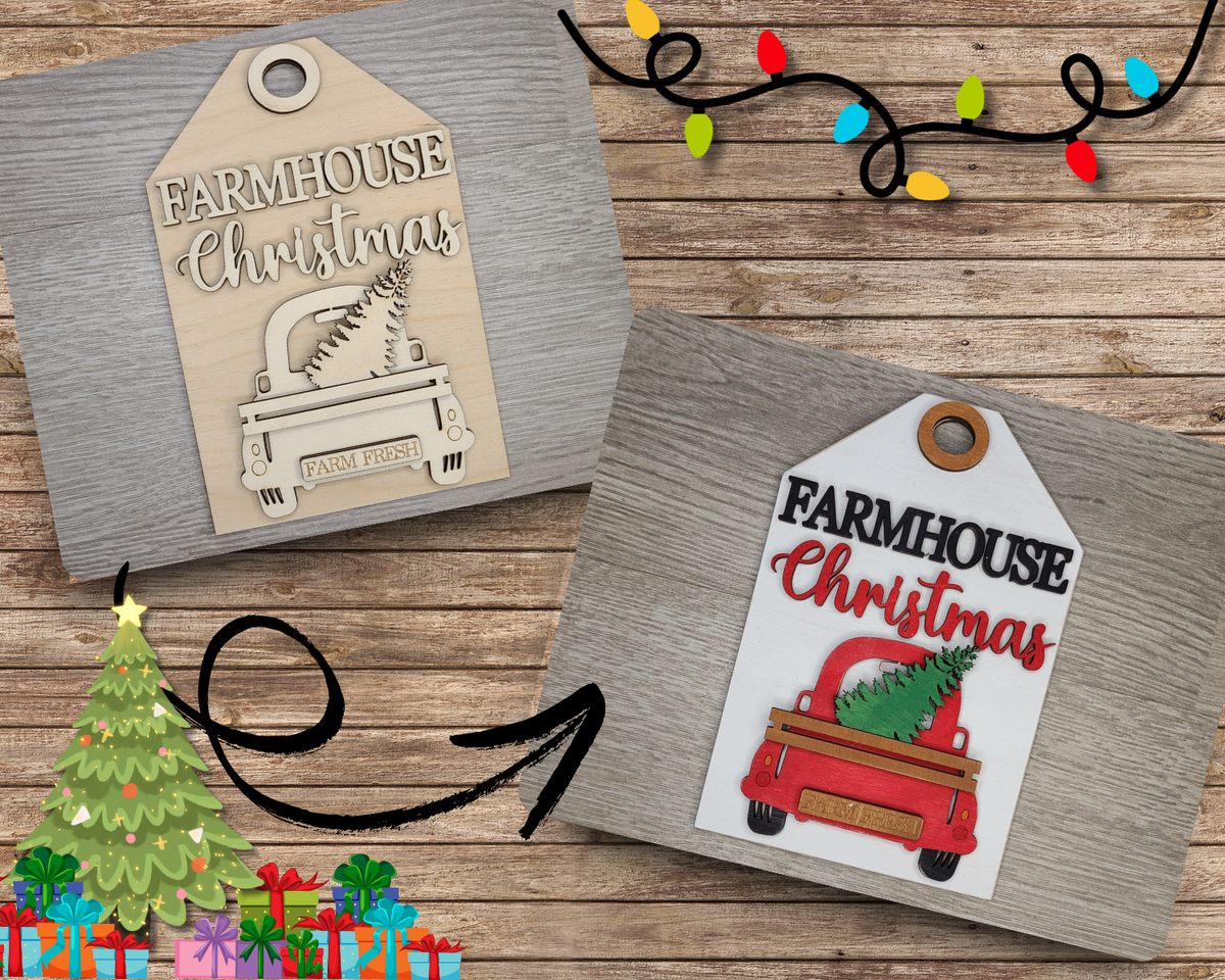 Farmhouse Christmas Truck Tag | #5031