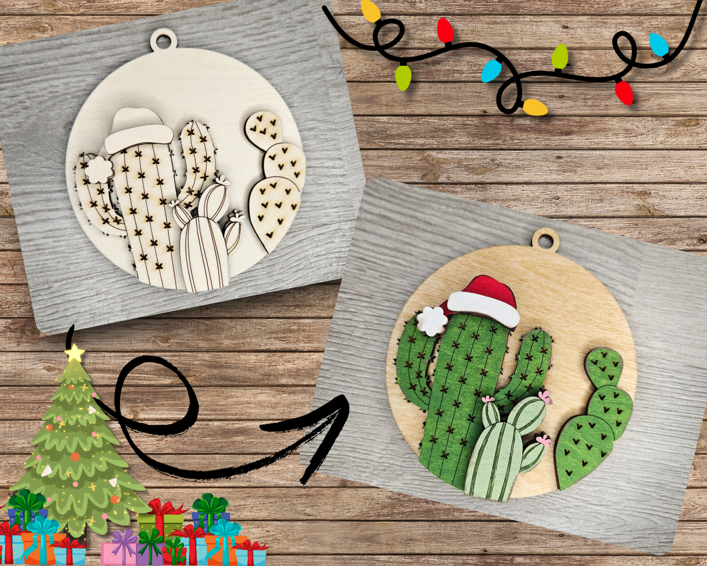 Christmas Cactus Ornament | #2304