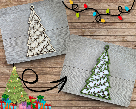 Holly Christmas Tree Ornament | #3172