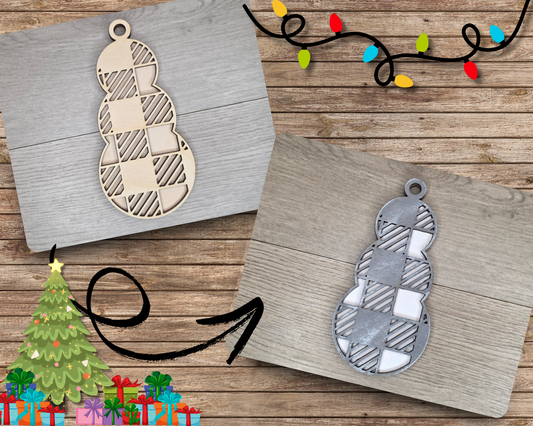 Plaid Snowman Ornament | #5212