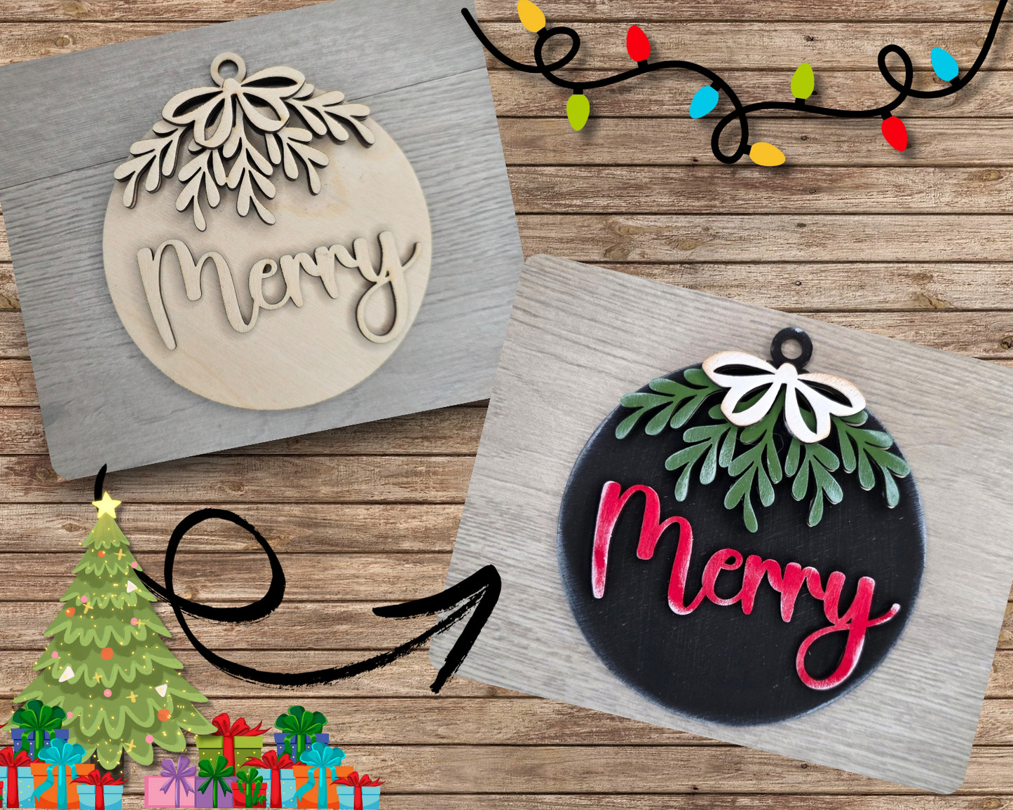 Merry Mistletoe Ornament | #2671
