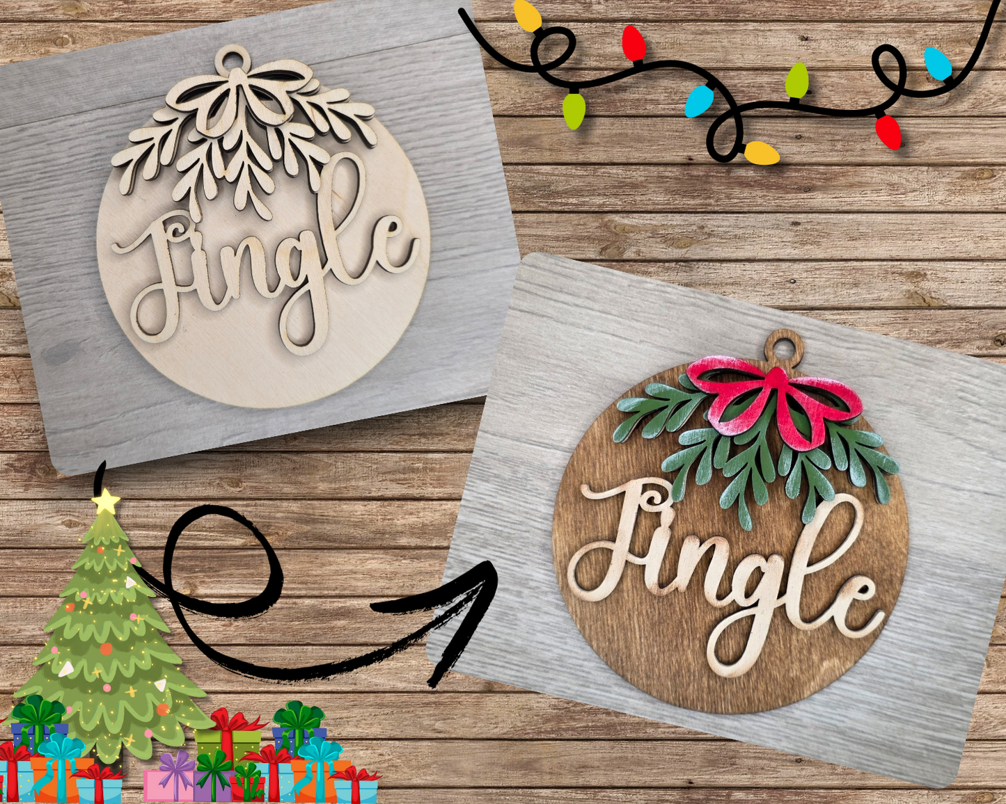Jingle Mistletoe Ornament | #2626