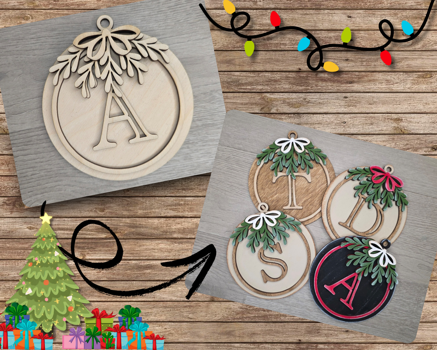 Custom Mistletoe Ornament | #5237
