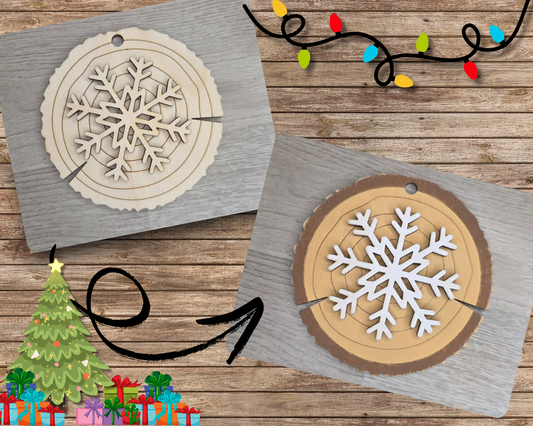 Snowflake Wood slice Ornament | #2988