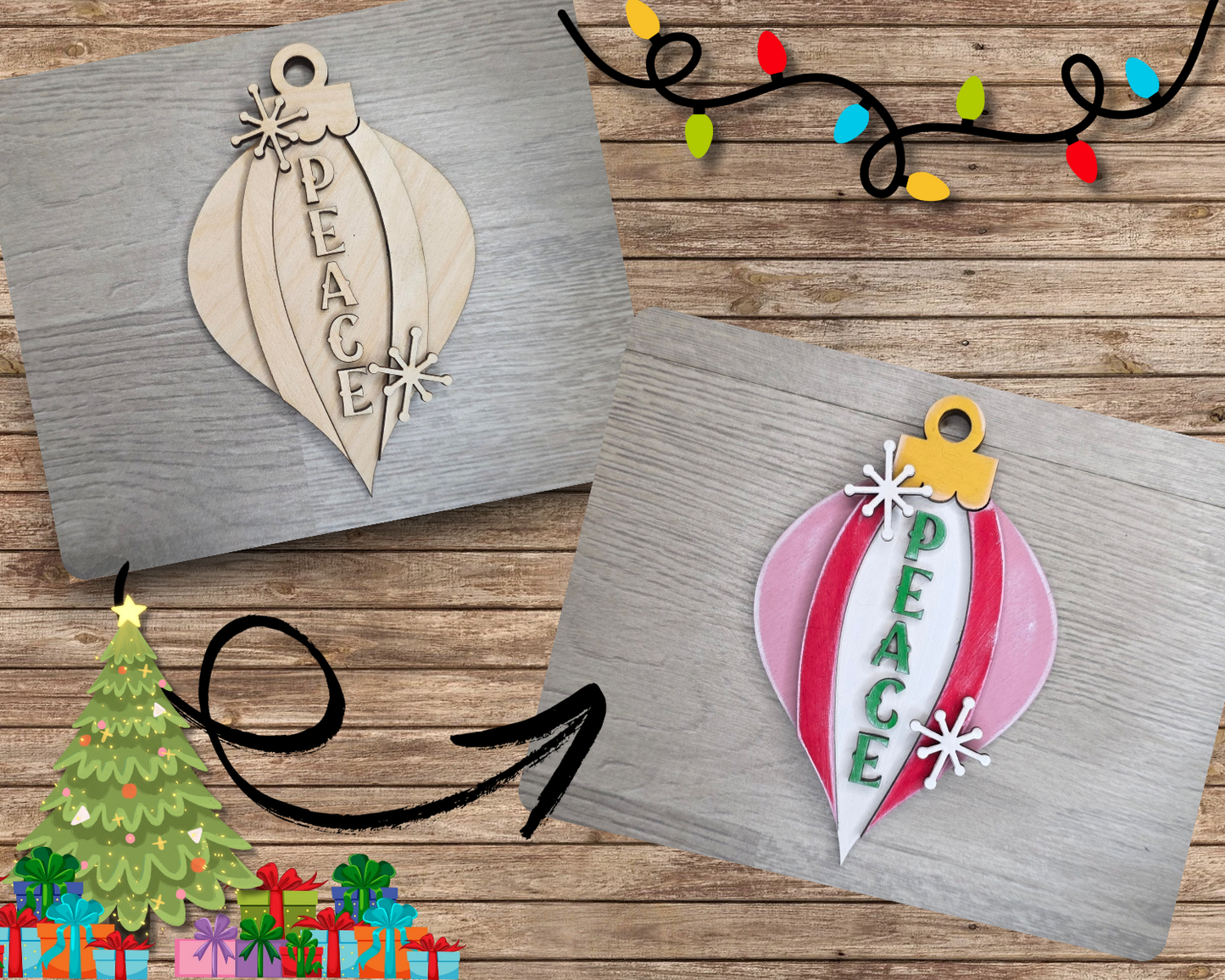 Peace Vintage Christmas Ornament  | #5331