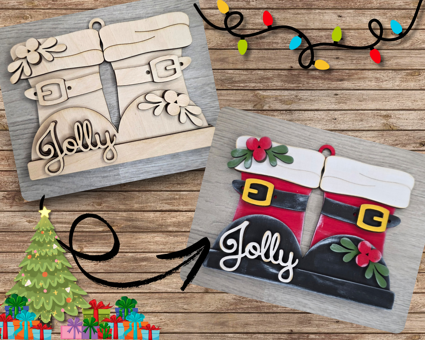 Santa Boots Ornament  | #5334