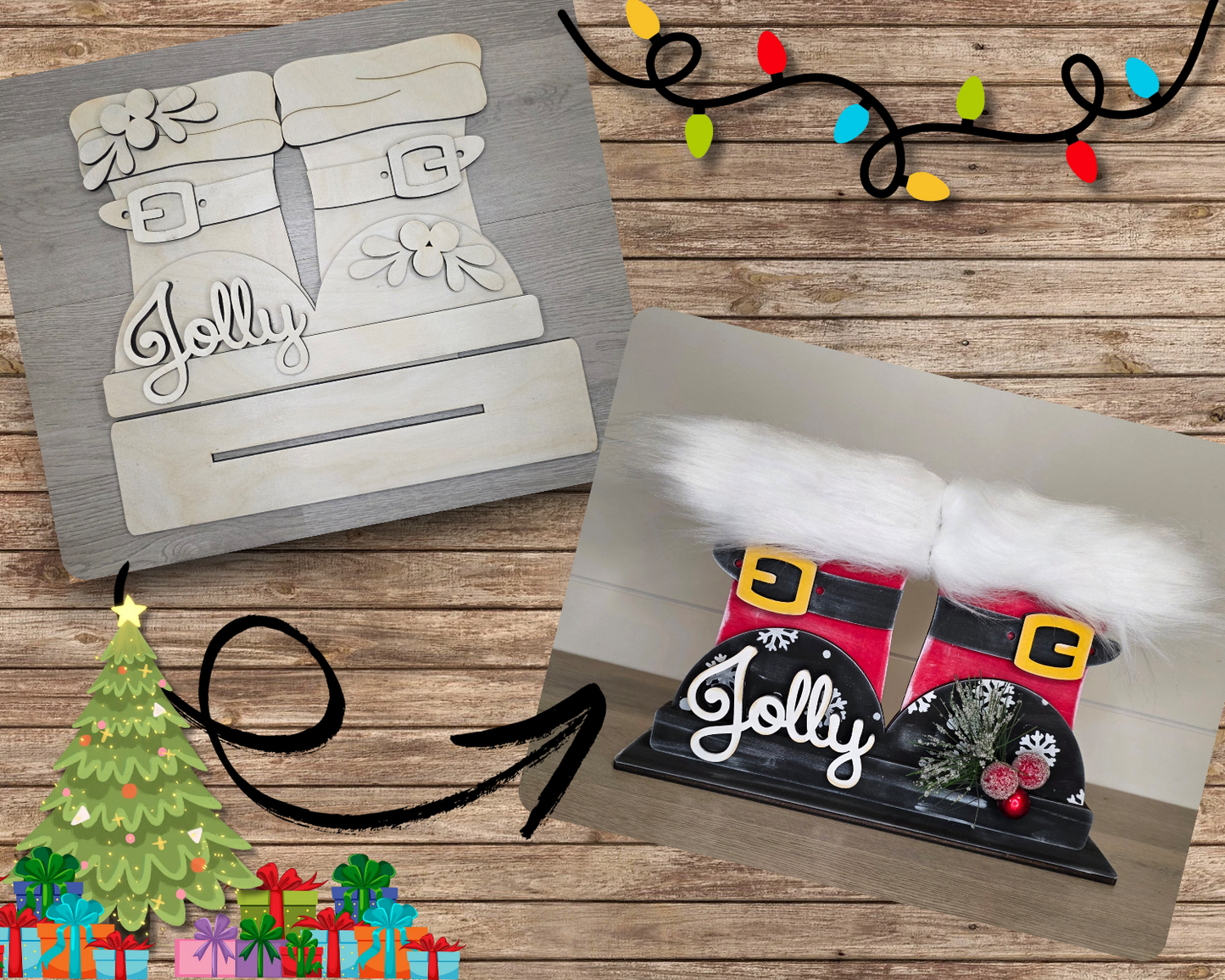 Santa Boots Shelf Sitter | #5304