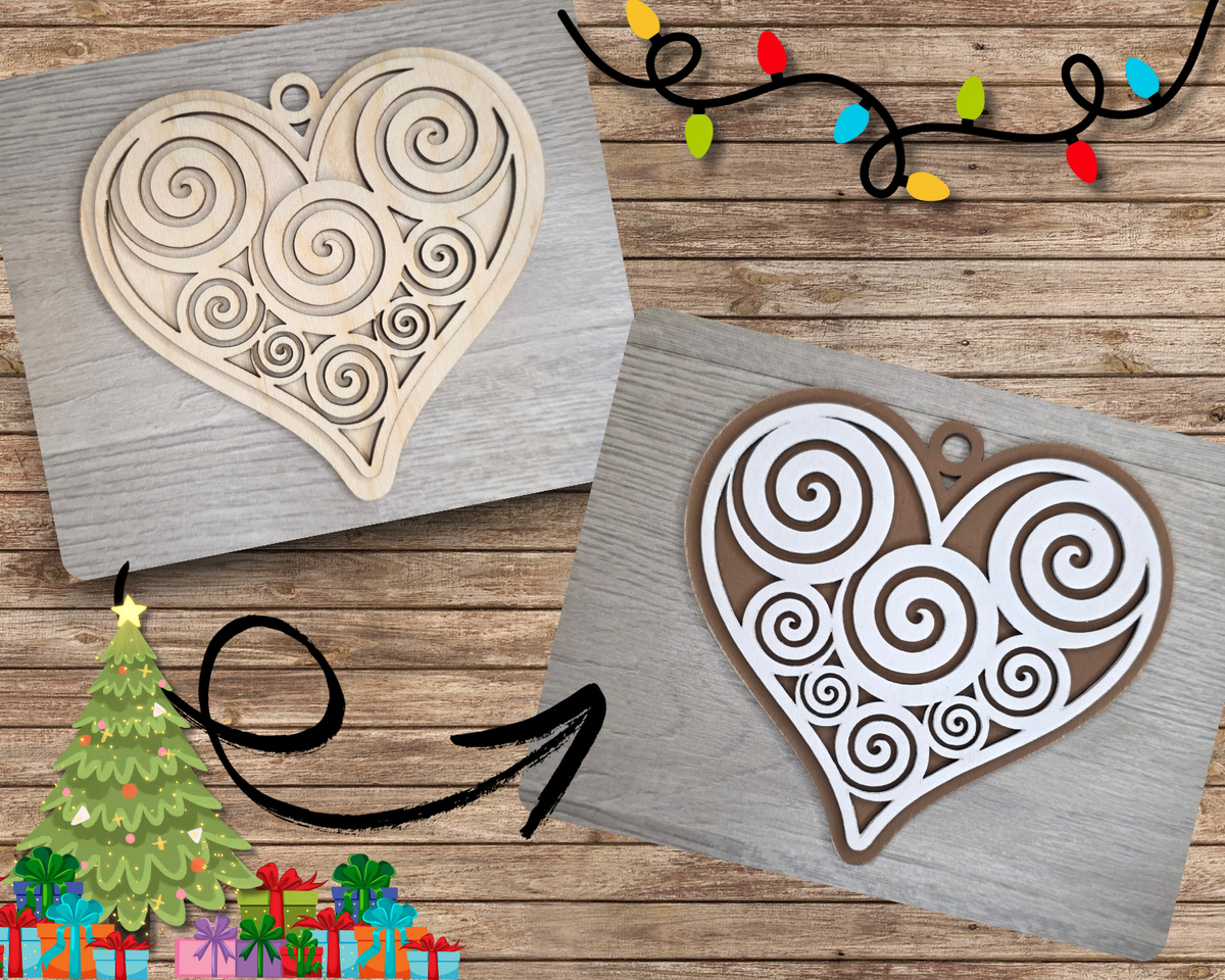 Gingerbread Heart Icing Ornament | #5363