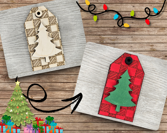 Plaid Christmas Tag | #4113