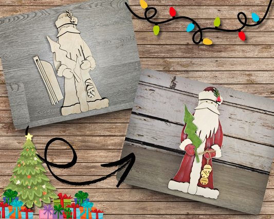 Rustic Old World Santa Shelf Sitter | #4496