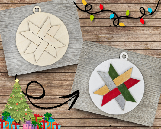 Woven Star Quilt Ornament | #4183