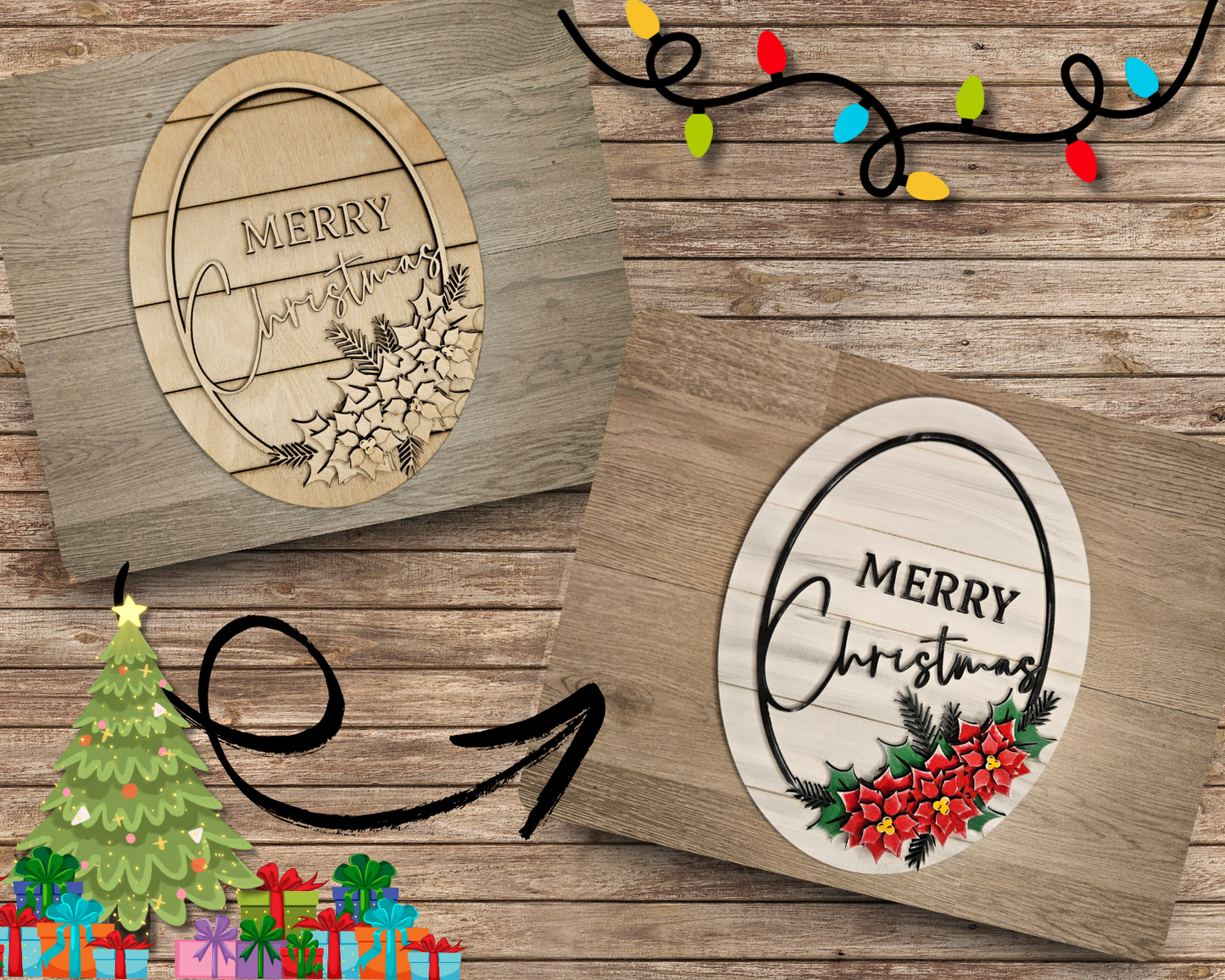 Merry Christmas Poinsettia | #4447