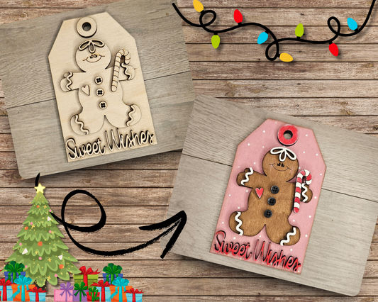 Gingerbread Man Sweet Wishes Tag | #4520