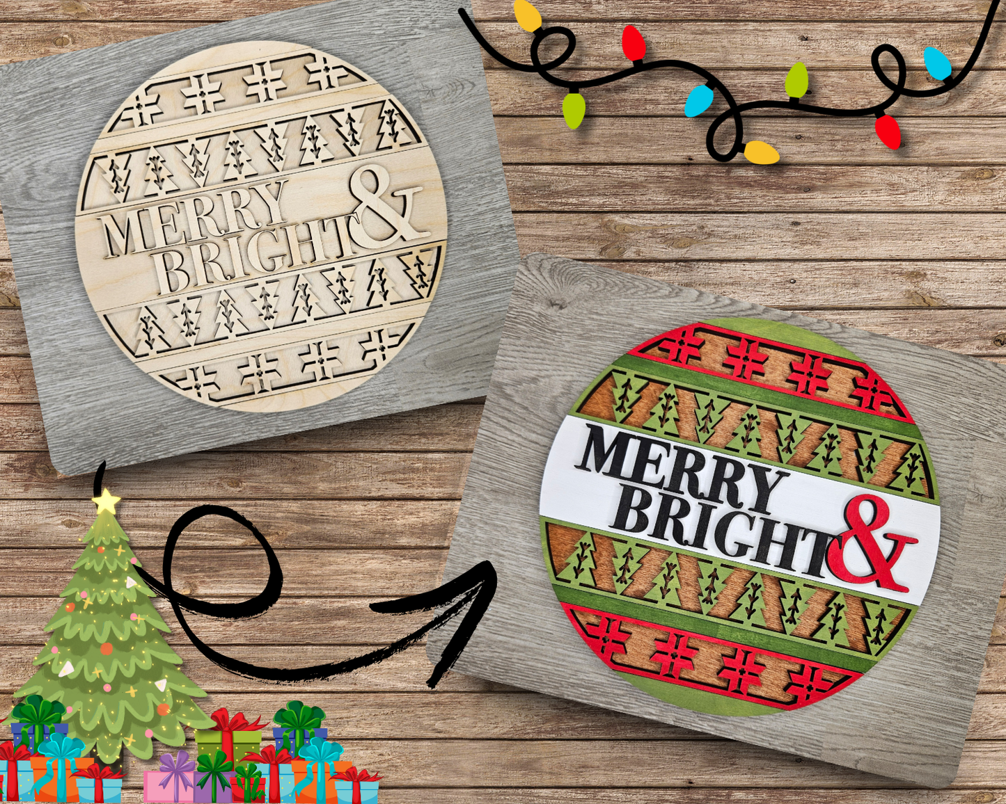 Merry & Bright Sign | #4333