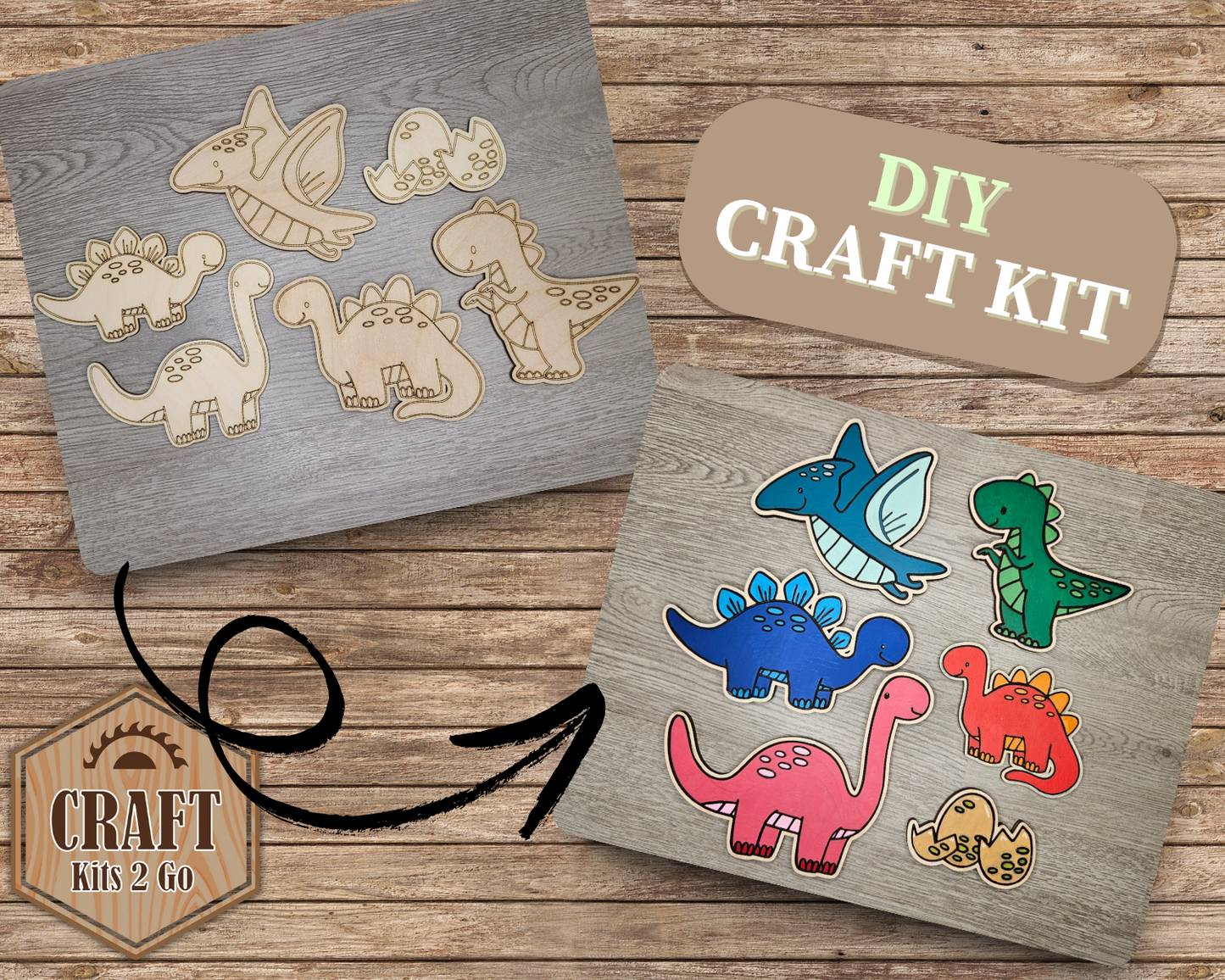 Dinosaur Wood Shape Set of 6 | #2248