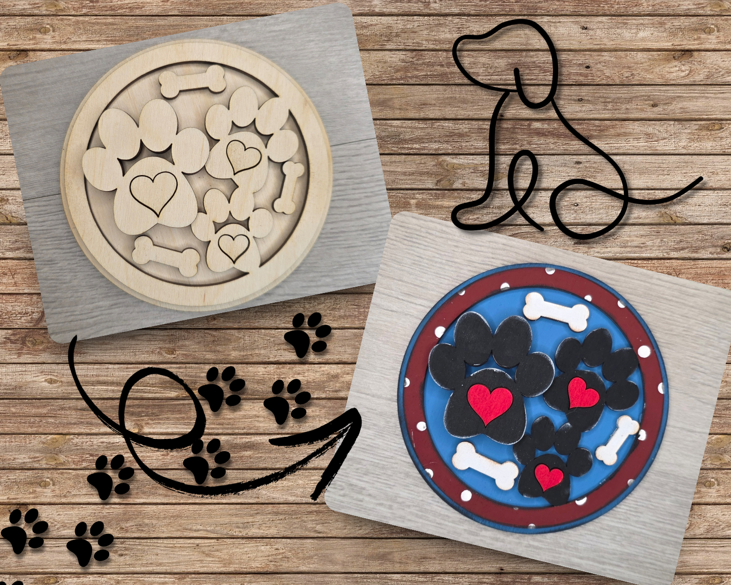Dog Paw Prints | #3555