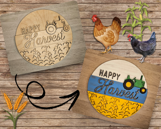 Happy Harvest Farmhouse Sign | #4560