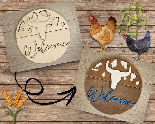 Western Welcome Sign | #4670