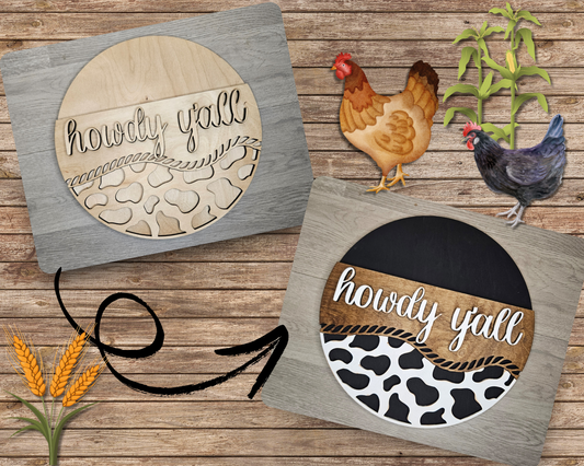 Howdy Farmhouse Sign | #4628