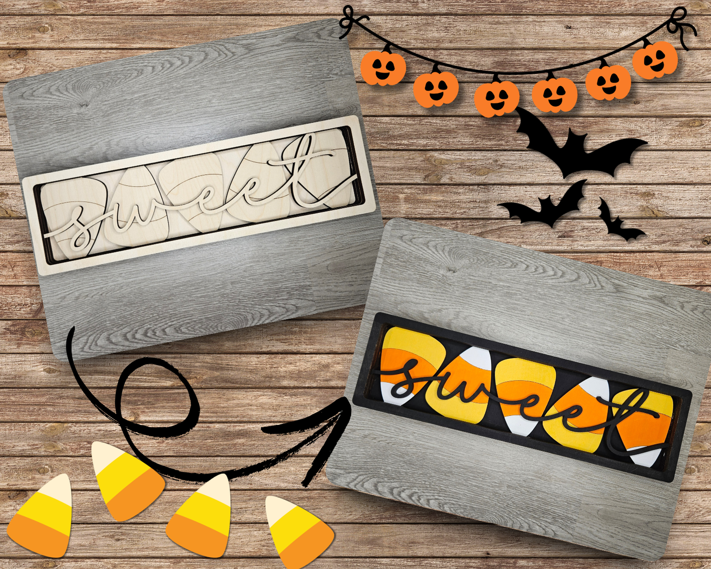 Sweet Candy Corn Shelf Sitter | #4411