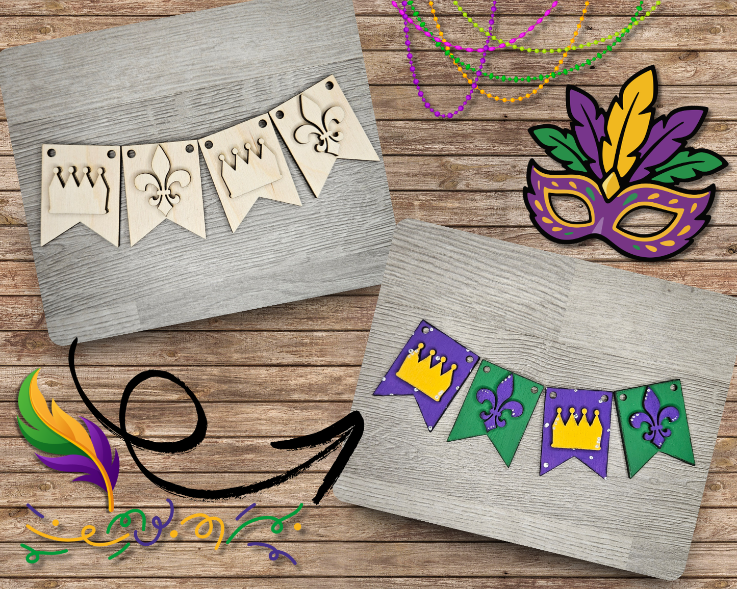 Mardi Gras Bunting | #4592