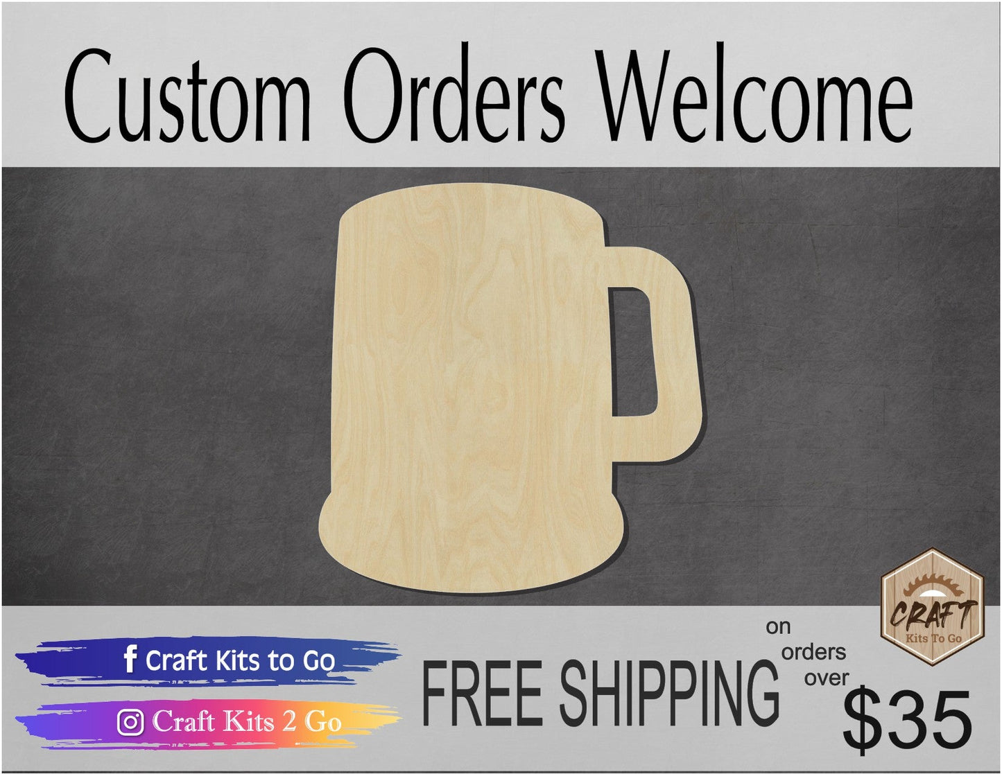 Beer Mug Blank wood cutouts Kitchen Food Drinking #1295 - Multiple Sizes Available - Unfinished Cutout Shapes
