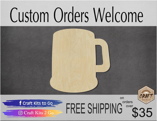 Beer Mug Blank wood cutouts Kitchen Food Drinking #1295 - Multiple Sizes Available - Unfinished Cutout Shapes