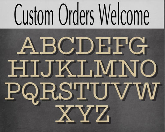 Custom Letters #3228 - Multiple Sizes Available - Unfinished Wood Cutout Shapes