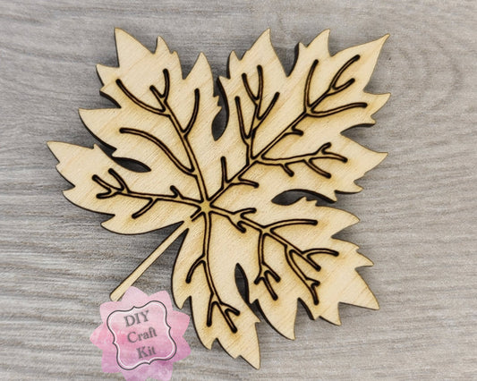 Leaf with vein wood cutout Plants Garden Grapes Wine DIY Paint kit #2879 - Multiple Sizes Available - Unfinished wood cutouts shapes