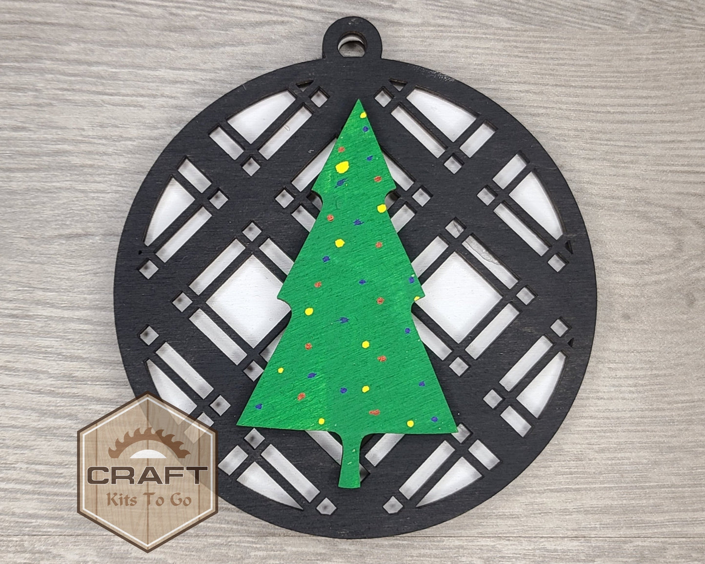 Christmas Tree Plaid Ornament | #2292