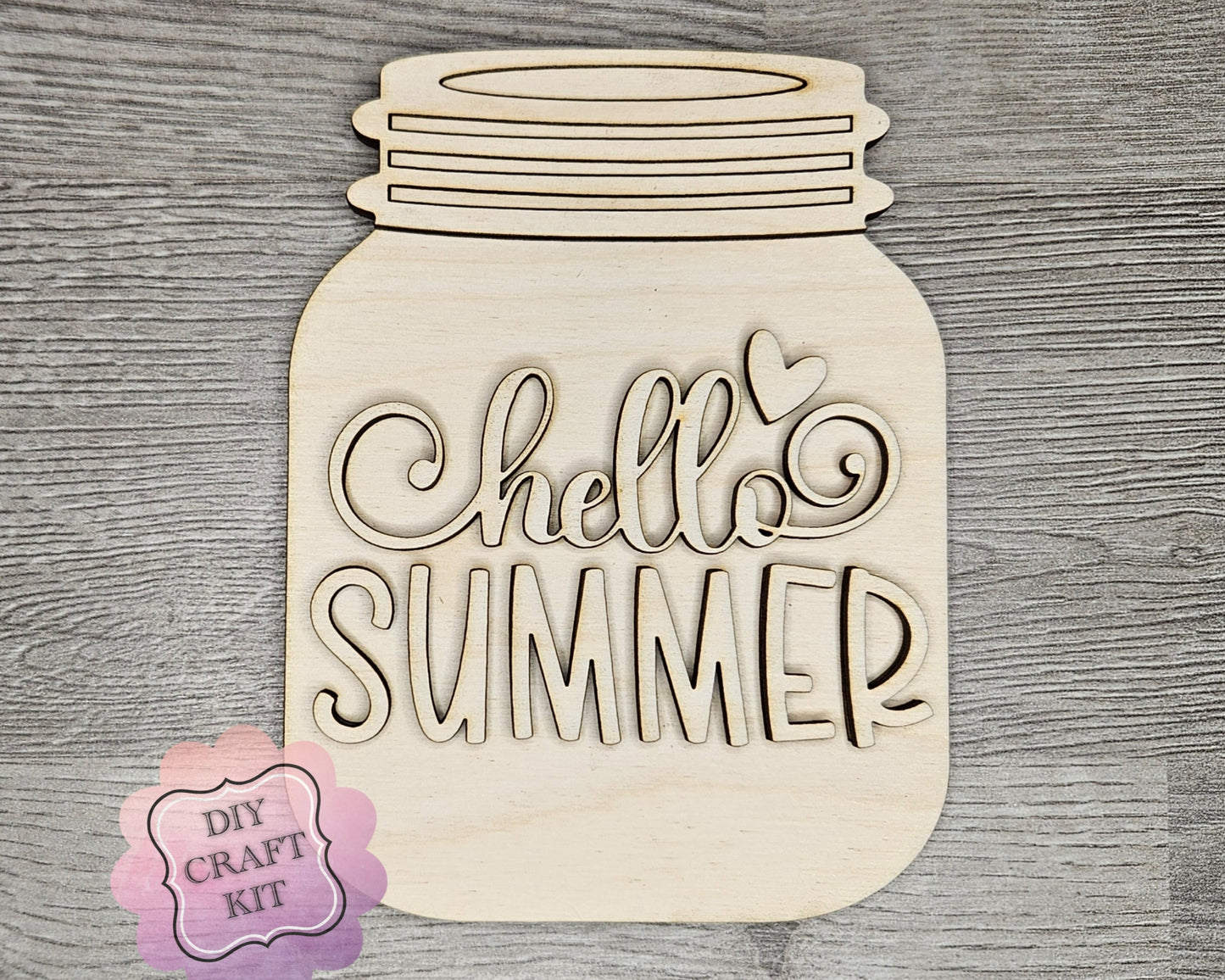 Hello Summer Lemonade Mason Jar Sign | #4644