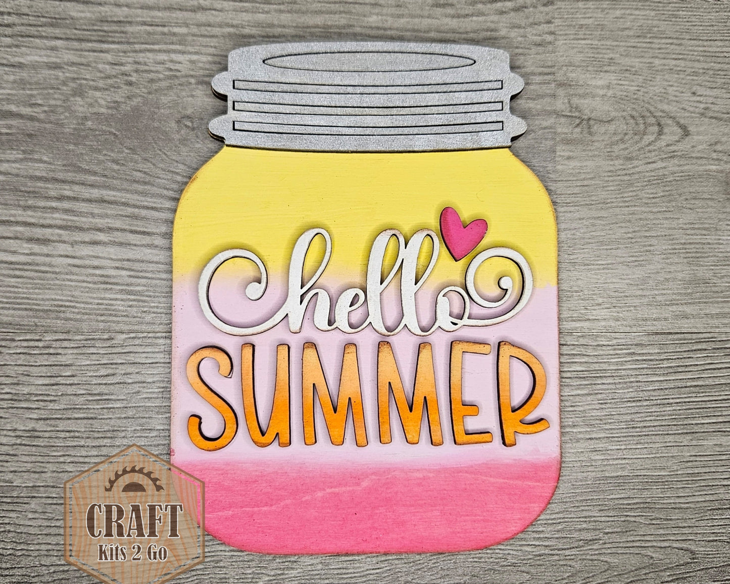 Hello Summer Lemonade Mason Jar Sign | #4644