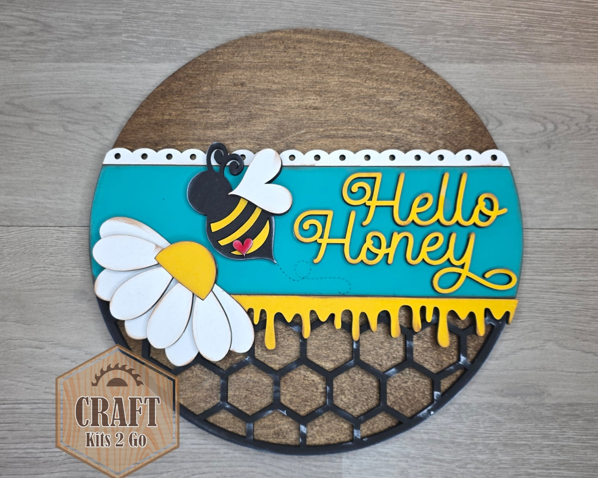 Hello Honey Bee Sign | #4648