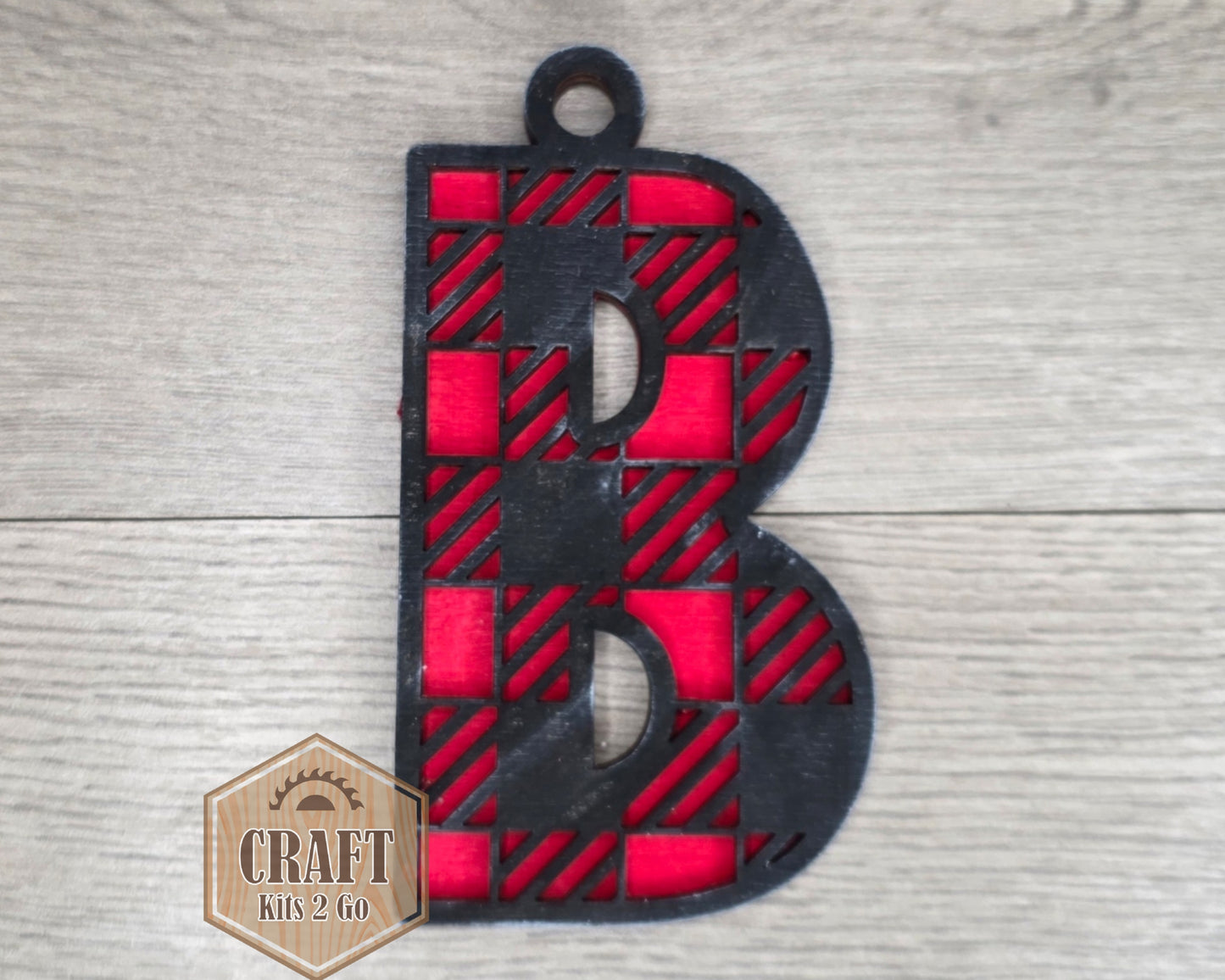 Plaid Letter Ornament | #5214