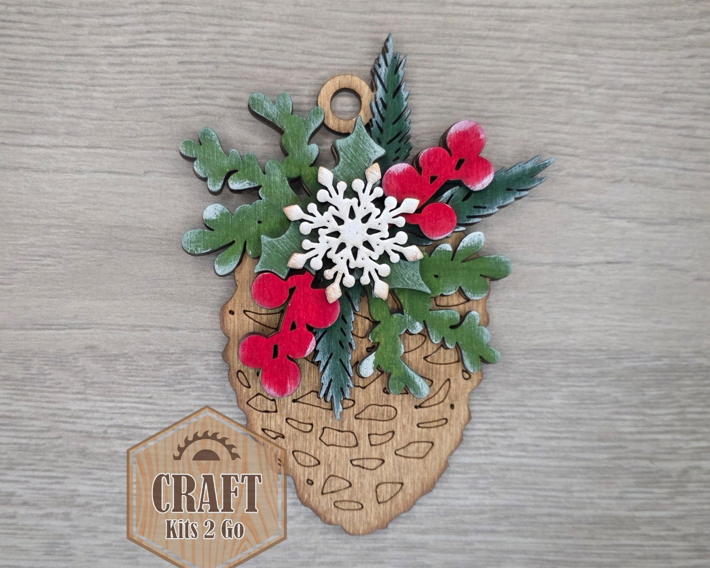 Pine Cone Mistletoe Ornament | #5240