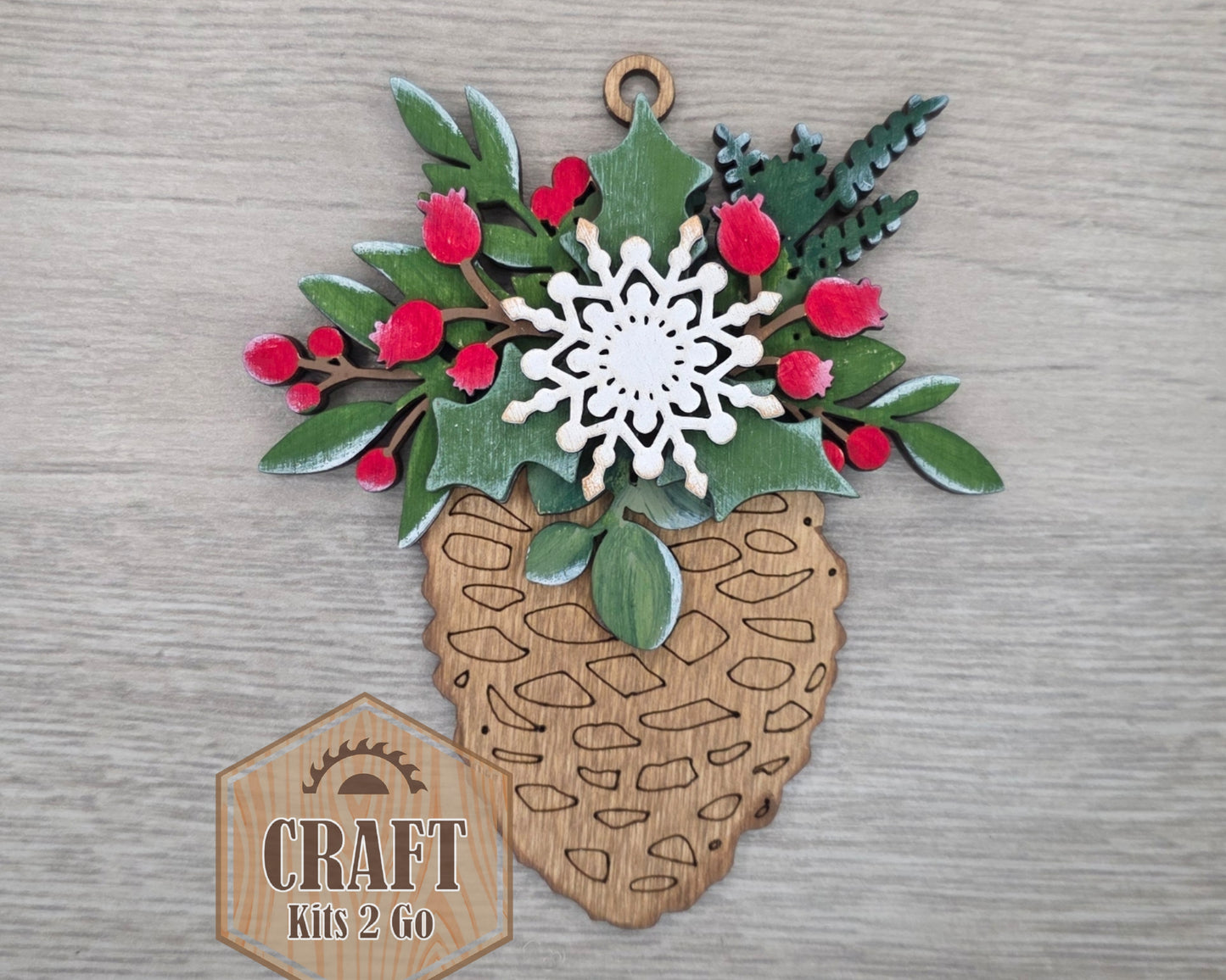 Pine Cone Mistletoe Ornament | #3567
