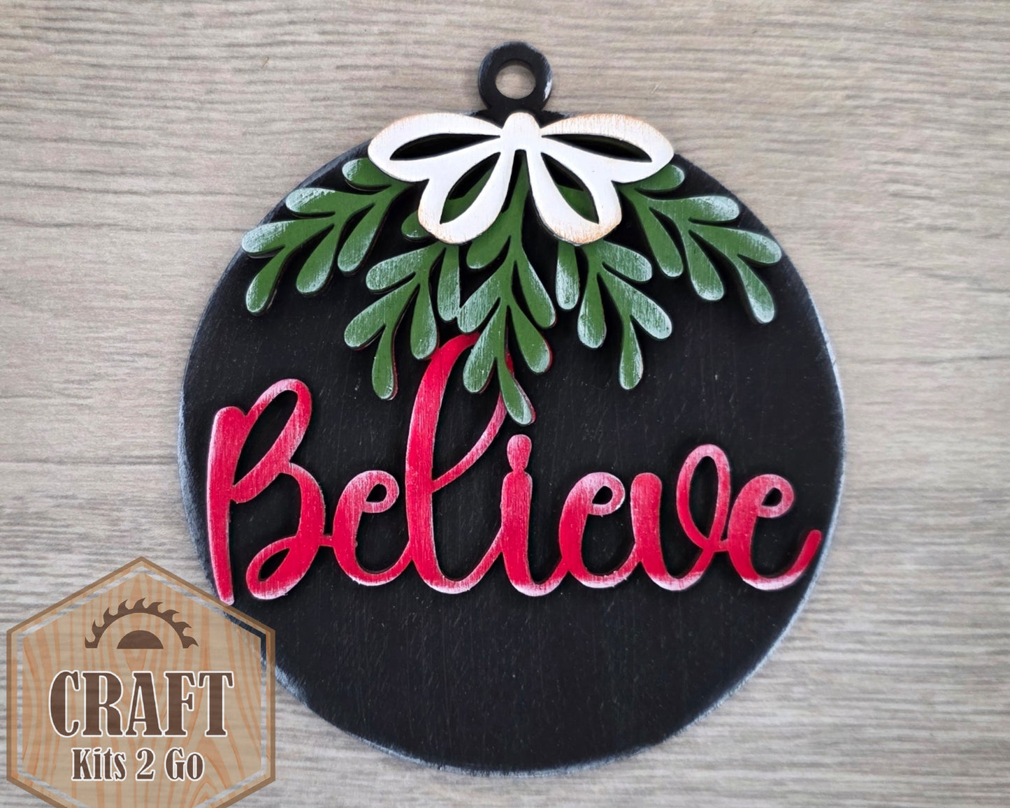 Believe Mistletoe Ornament | #5235