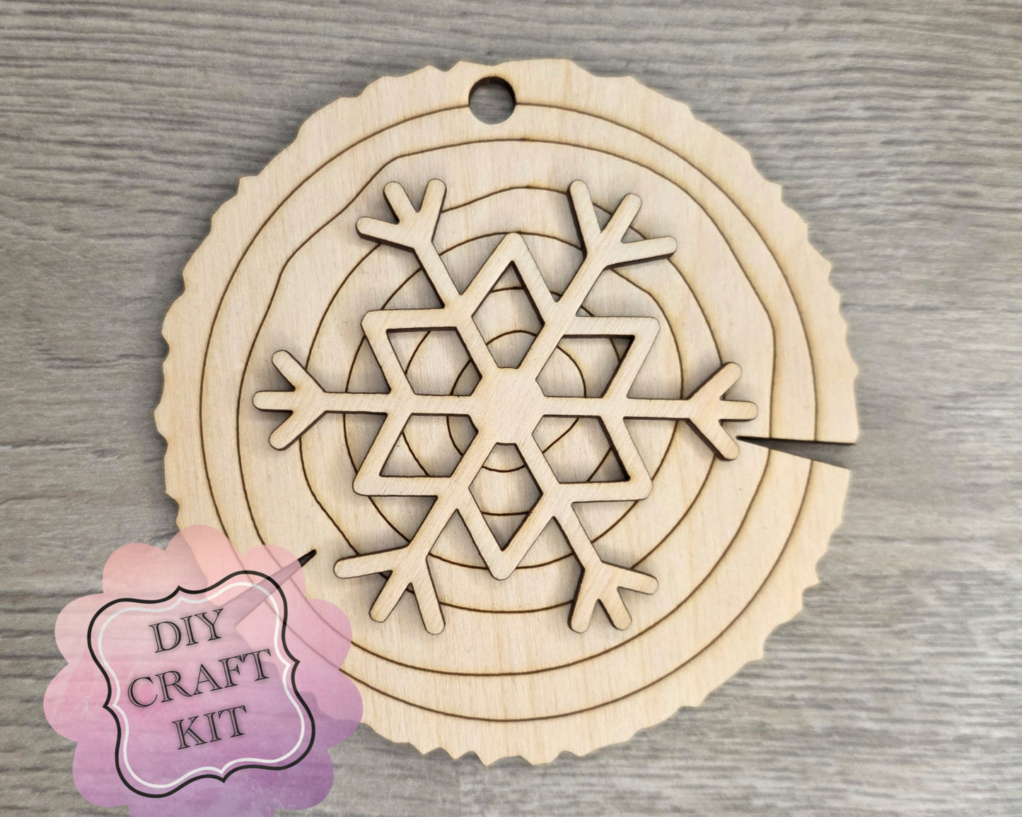 Snowflake Wood slice Ornament | #2927