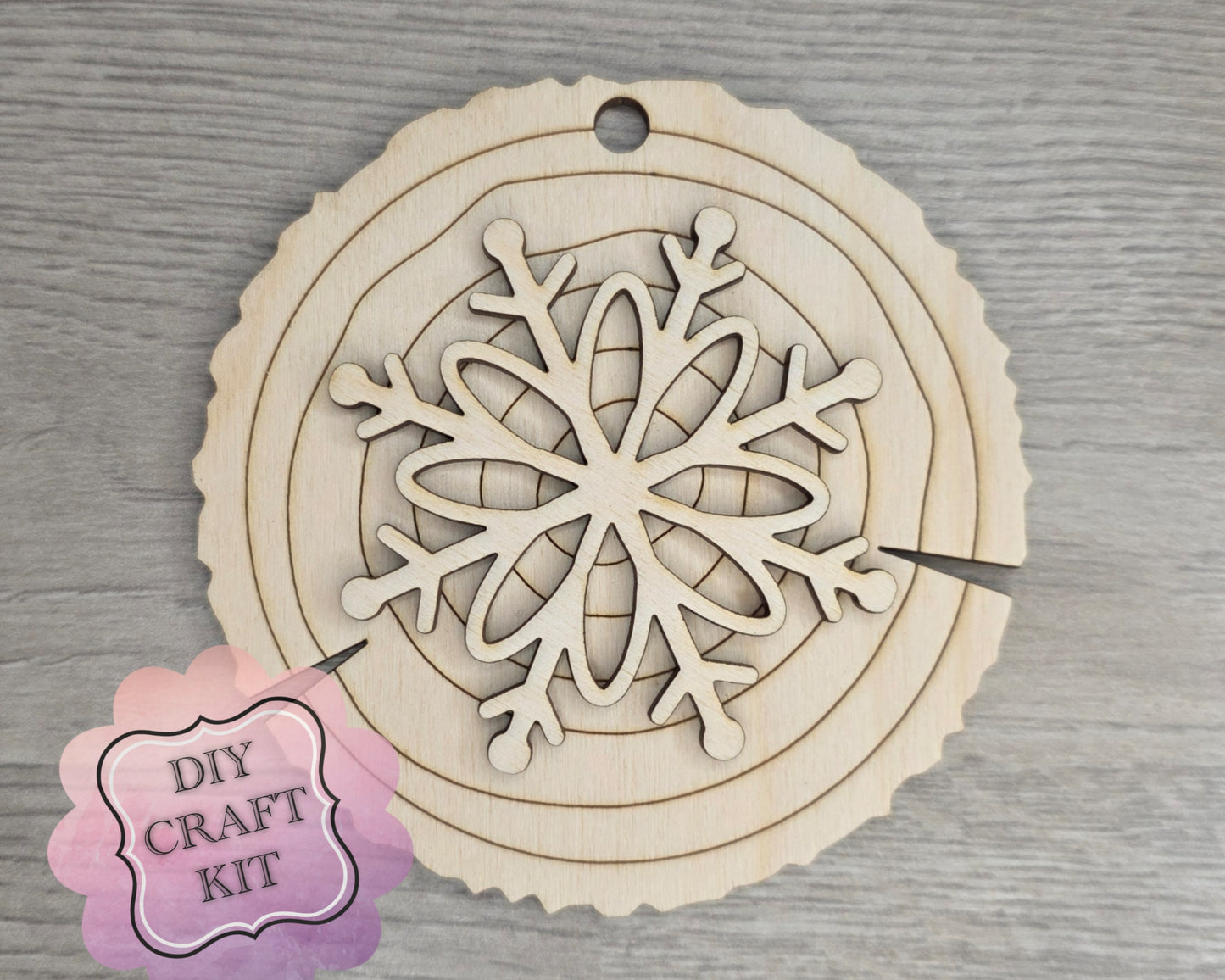 Snowflake Wood slice Ornament | #2986