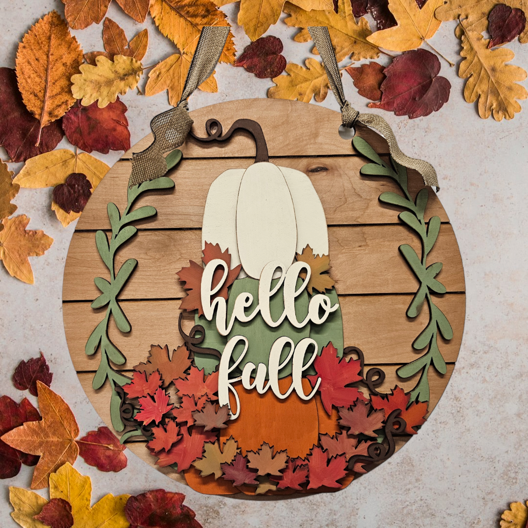Hello Fall | Stacked Pumpkins | #3367
