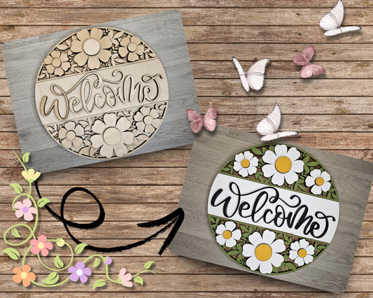 Daisy Welcome Sign | #4627