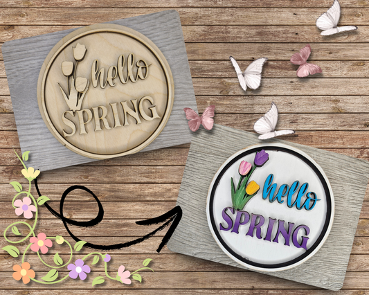Hello Spring Sign | #3389