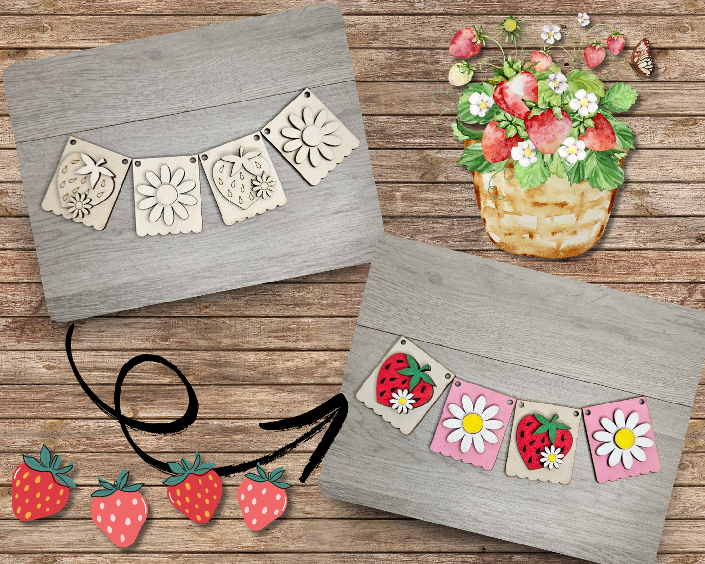 Strawberry Bunting | #4853